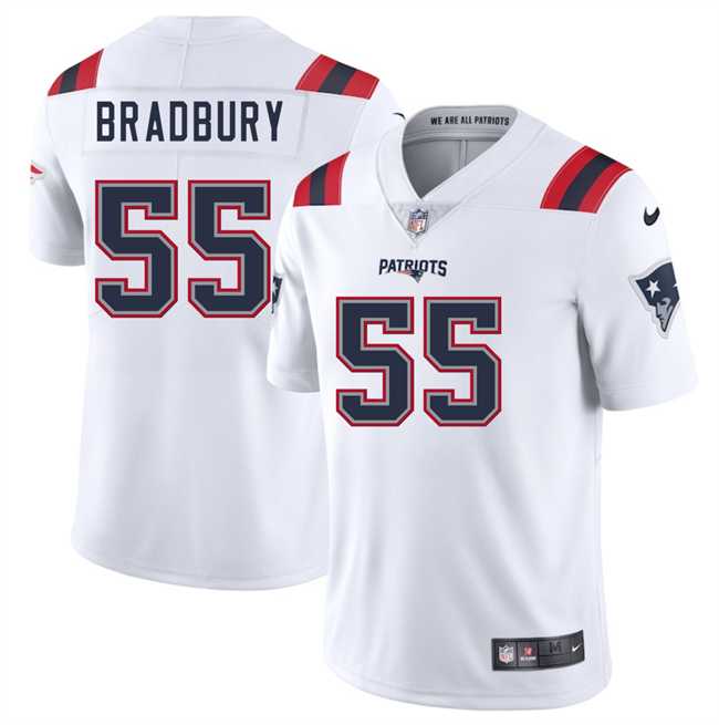 Men & Women & Youth New England Patriots #55 Garrett Bradbury White 2025 Vapor Limited Stitched Jersey